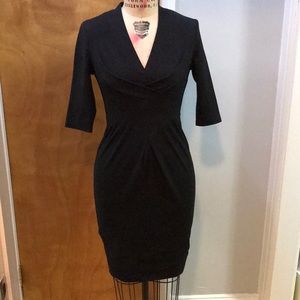 Zara LBD W/ v- neck Flange and Pleats!